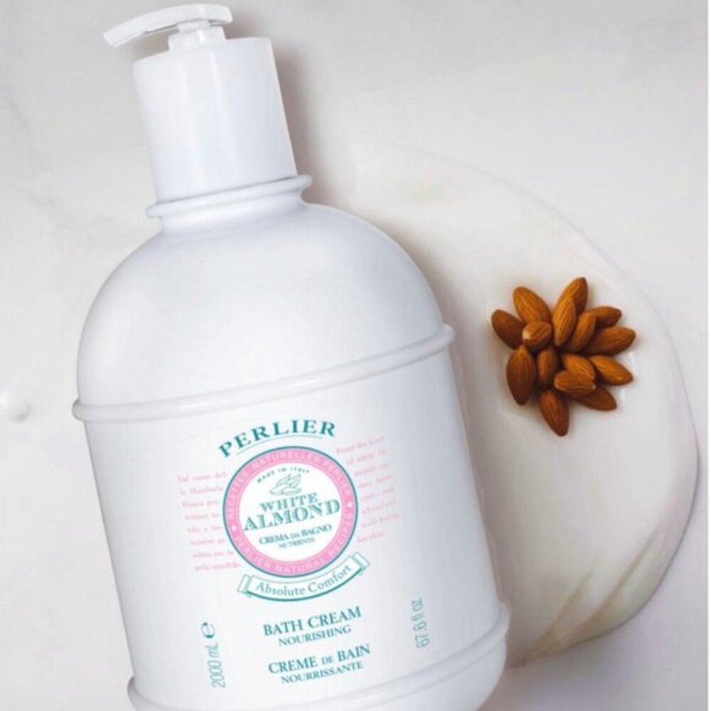 Perlier Bath Cream White Almond 2 Liter 67.6 fl. oz. New Sealed
